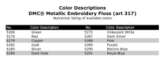 [SCM]actwin,0,0,0,0;http://www.needlepointers.com/displaypage.aspx?ArticleID=30651&URL=http%3a%2f%2fwww.dmc-usa.com%2fmjRS%2f1%2fdoc%2fUS_colordesc%2fcolordesc_metallic.pdf
Needlepointers.com - External Link - DMC Metallic Embroidery Floss - Mozilla Firefox
firefox.exe
16.6.2009 , 12:57:01