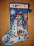 Bluemar mamka –  Snowman and Friends Stocking